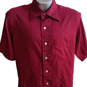 Vintage Men's Medium Shirt 1970's Red Indy Shirt Mens Medium Summer Mach 76